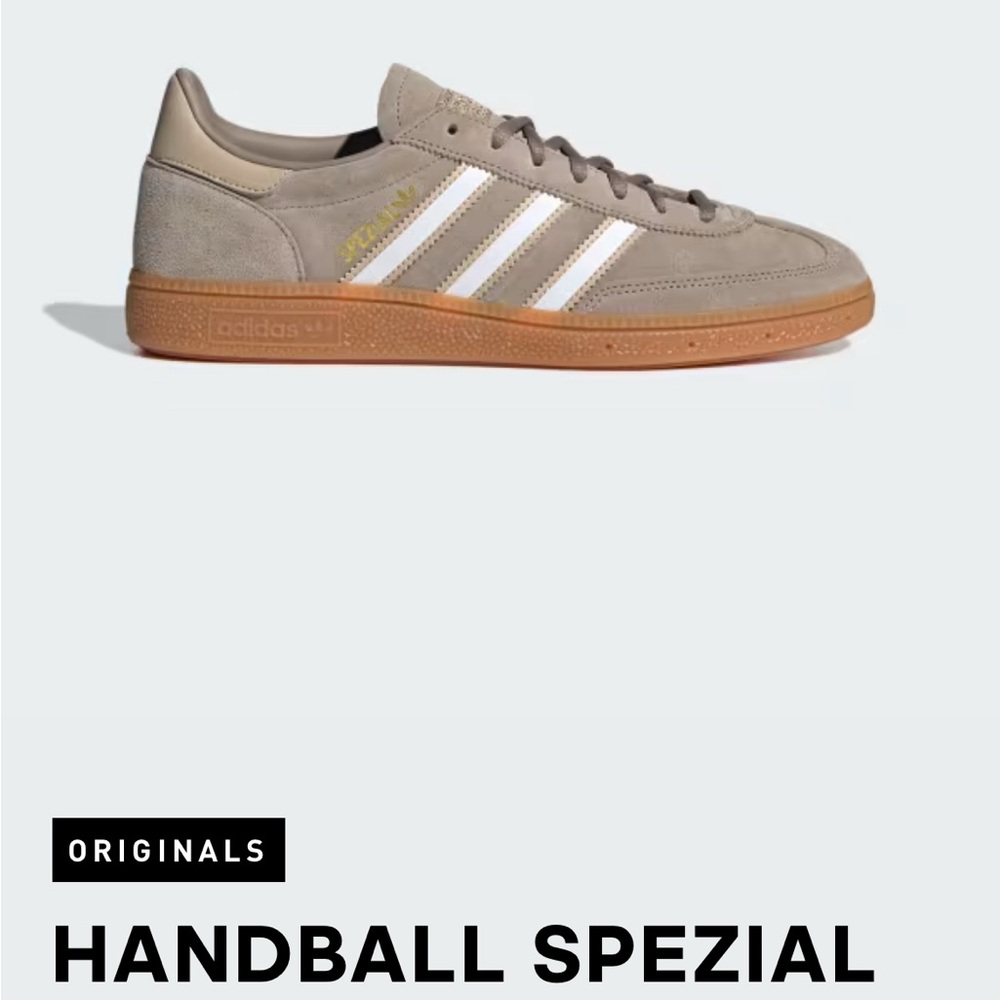 Adidas Men's 12 Handball Spezial Beige Suede Sneakers - Picture 7 of 8